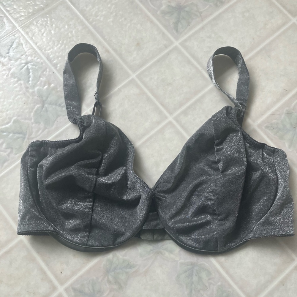 Vintage gold label‎ Victoria's Secret Plunge Gray Metallic Underwire Bra